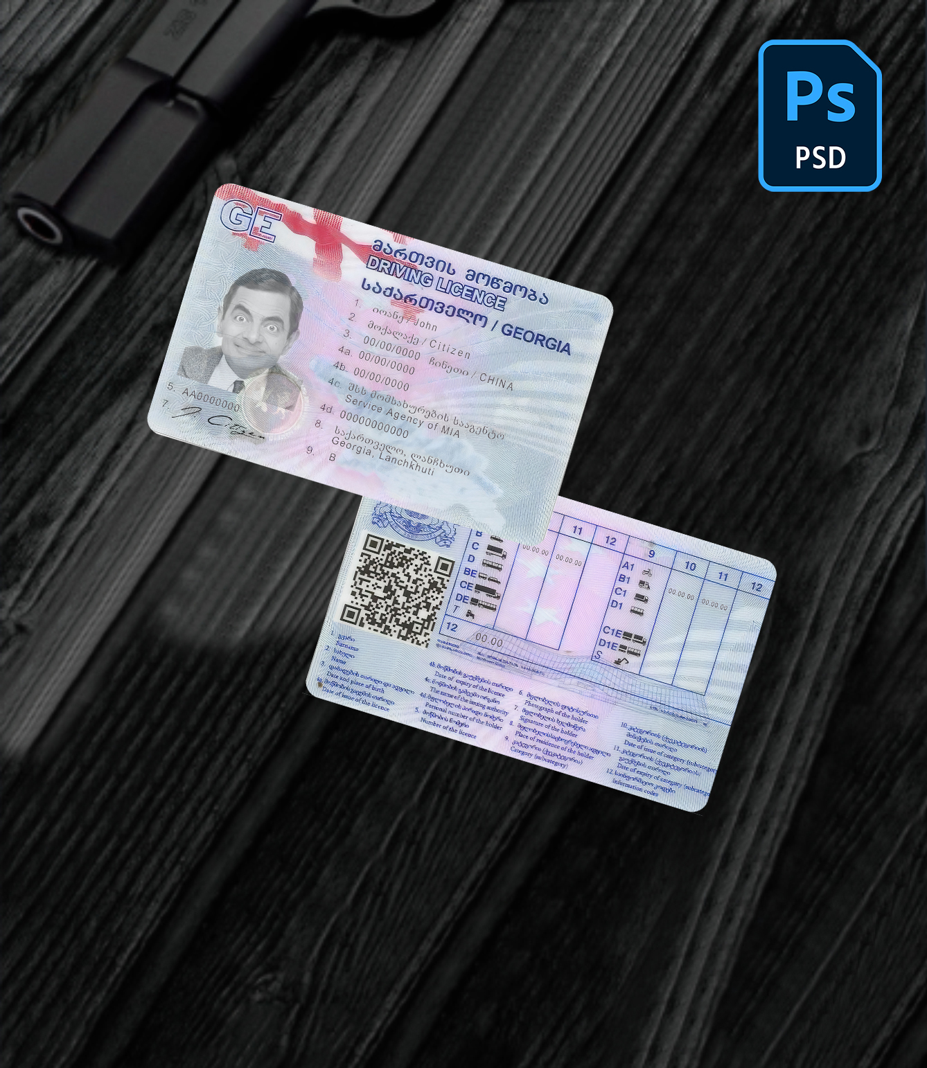 Georgia driving license PSD